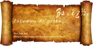Zsivanov Őszike névjegykártya